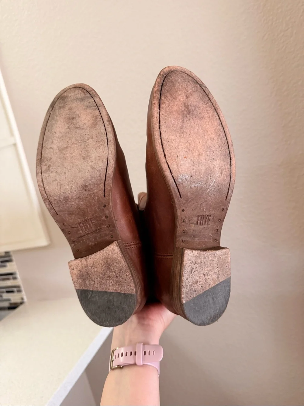 Frye Tall Leather Boots in Brown